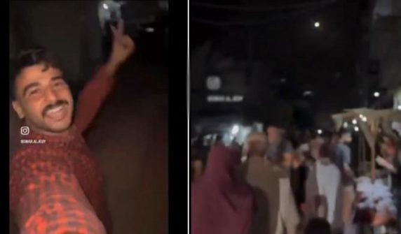 Palestinians celebrate