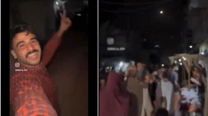 Palestinians celebrate