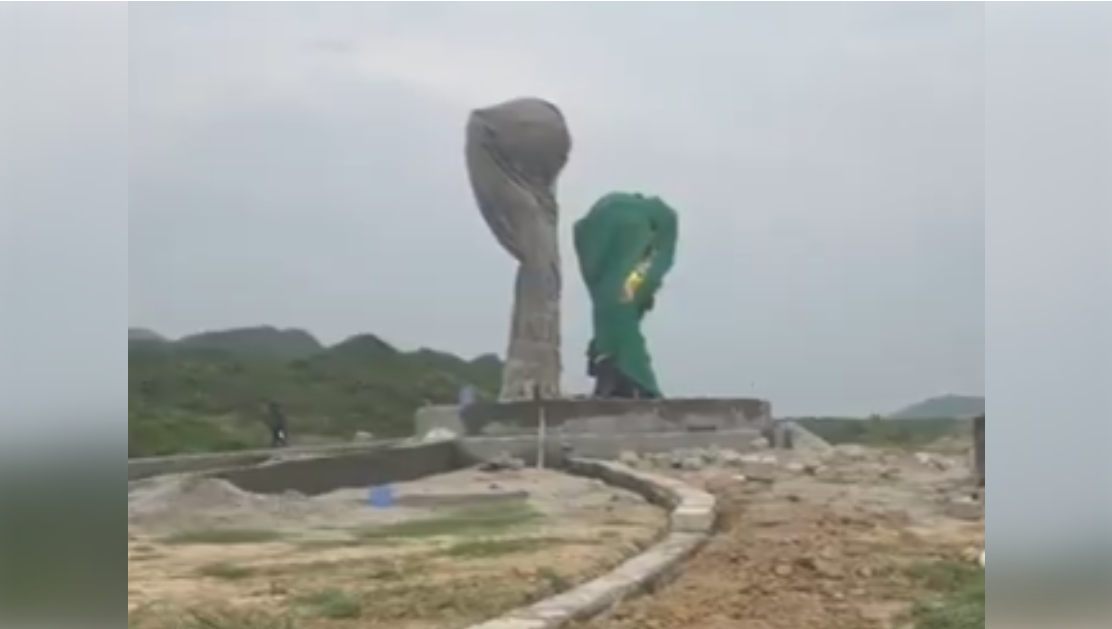 A symbolic model installed in Margalla Avenue has been removed after criticism on social media.