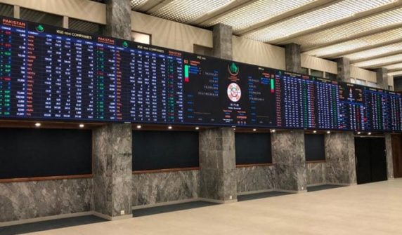 breaking day on the Pakistan Stock Exchange