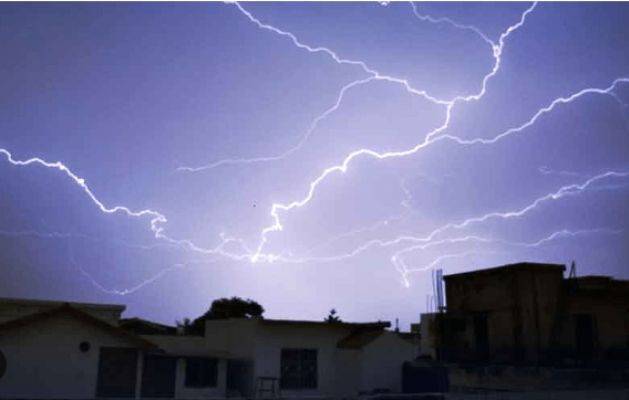 lightning and wall collapse