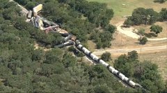 35 cars of a train carrying hazardous materials derailed