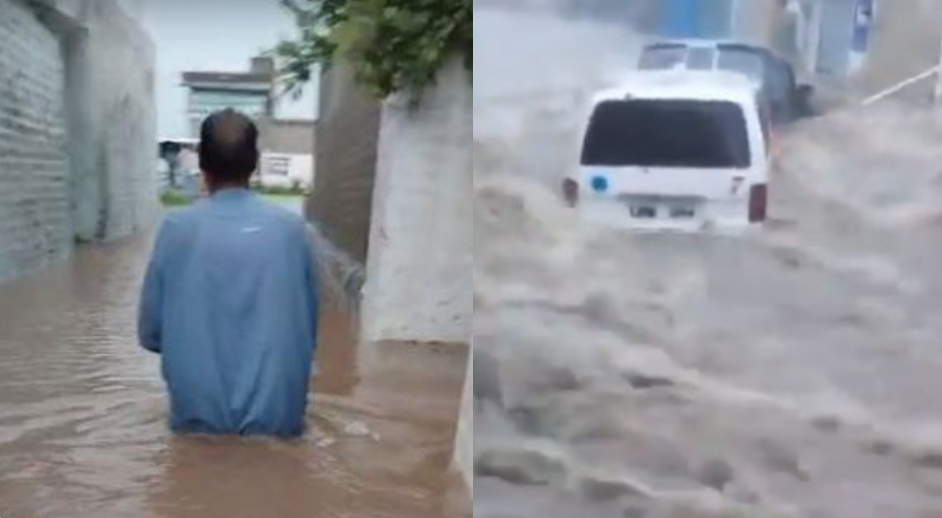 Cloudburst and landslide cause destruction in Swabi, several people swept away in the flood, reports of deaths