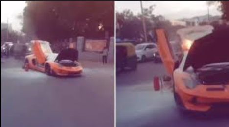 Indian social media influencer's Lamborghini car worth Rs 100 million catches fire