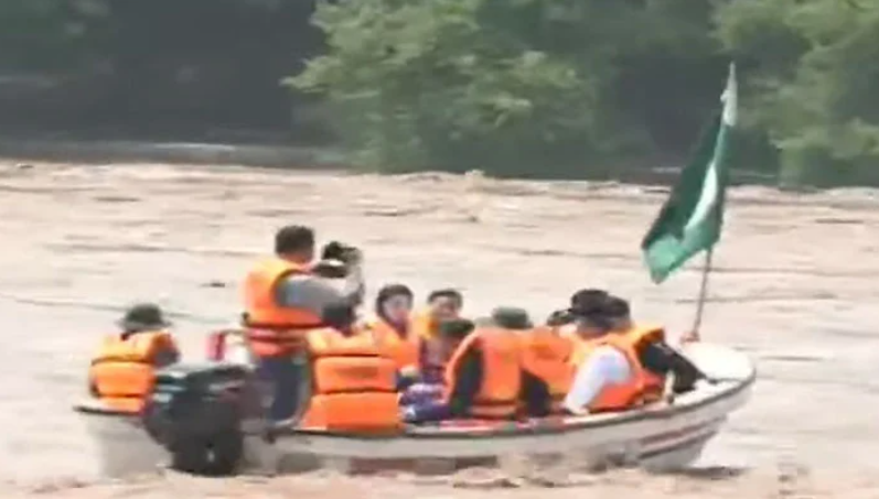 Punjab Chief Minister Maryam Nawaz leaves by boat to inspect Shahdara area