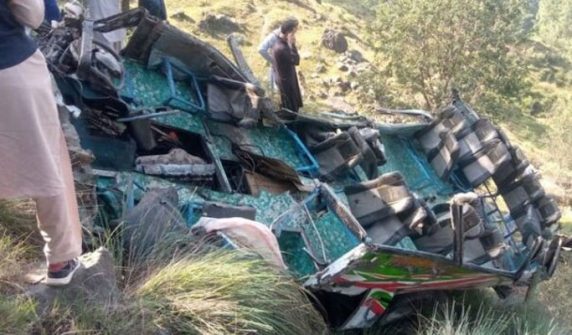 Mini truck falls into ditch due to brake failure