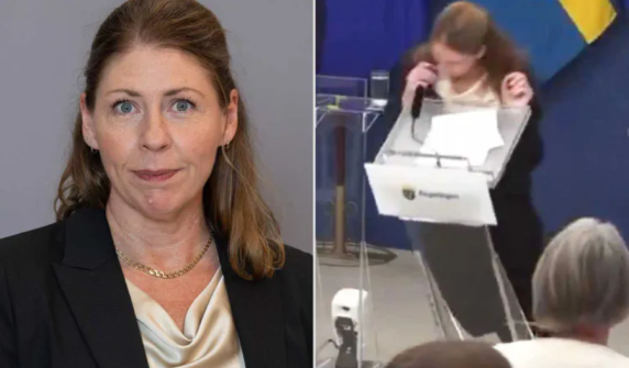 Sweden's health minister faints during press conference hours after being sworn in