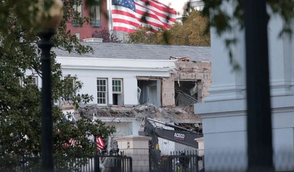 Why did President Trump demolish part of the White House?