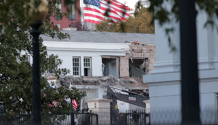Why did President Trump demolish part of the White House?