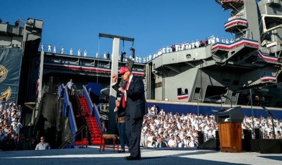 Trump dances at US Navy birthday party