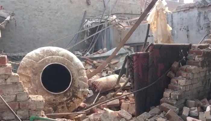 Gas cylinder explosion in house