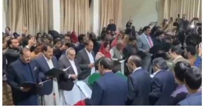 Azad Jammu and Kashmir's 18-member cabinet takes oath