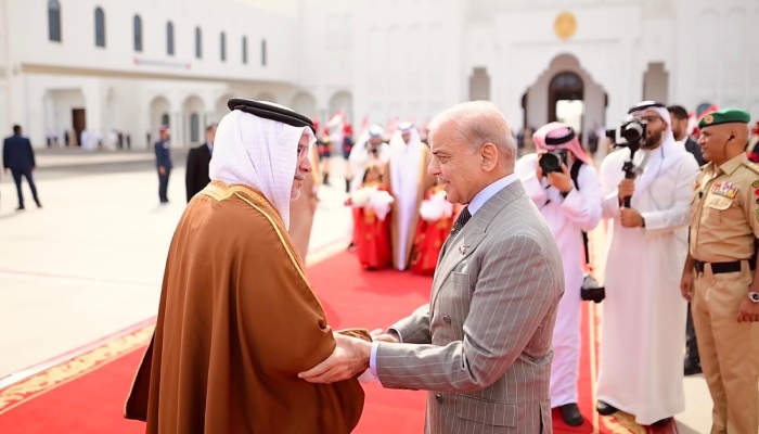 Prime Minister Shehbaz Sharif arrives in Bahrain
