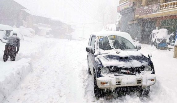 Snowfall in the upper regions of the country