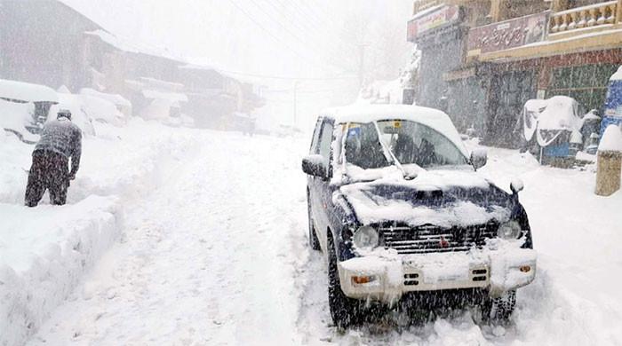 Snowfall in the upper regions of the country