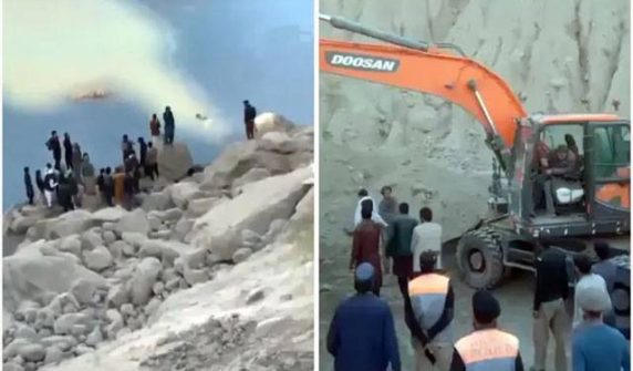 6 vehicles buried in landslide,