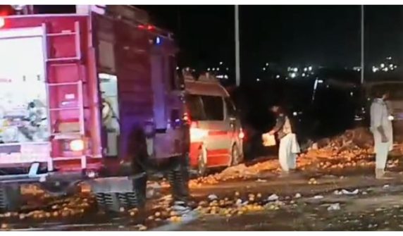 One person killed in collision of 3 vehicles including SHO Nooriabad's vehicle