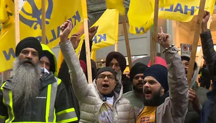 Sikh community in Britain protest against India in