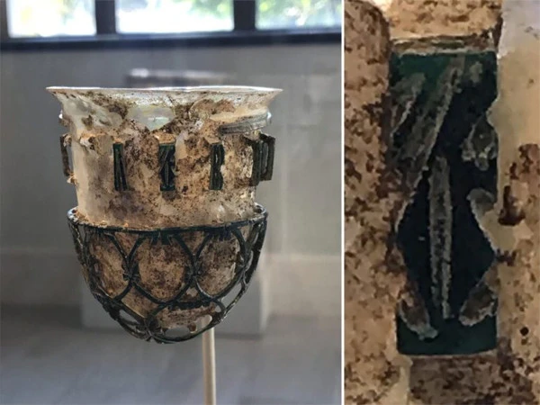 What are the hidden symbols hidden in ancient Roman glass cups?c