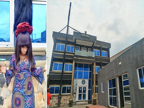Woman achieves hat trick of Guinness World Records by wearing long wig