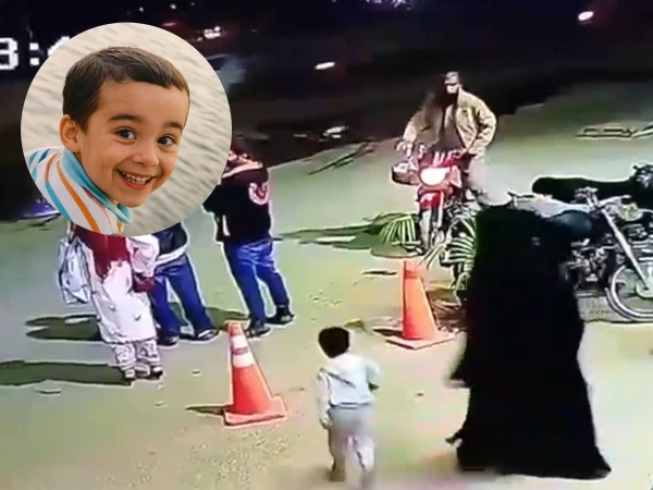 CCTV footage of a child falling into an open manhole