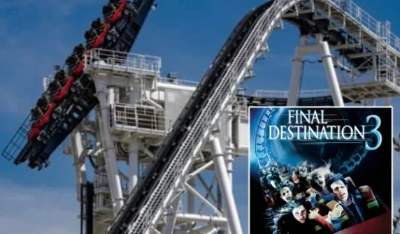 The roller coaster was suspended at a height of 130 feet