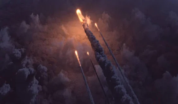 Satellite out of control in space