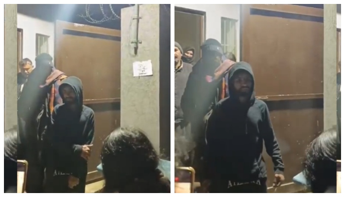 A young man who entered the girls' hostel of Quaid-e-Azam University was caught