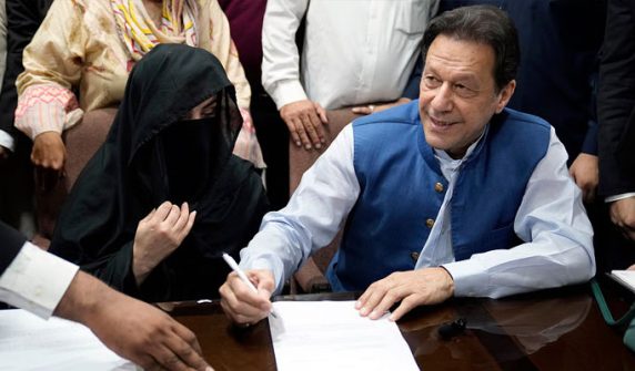 PTI founder's wife Bushra Bibi meets him