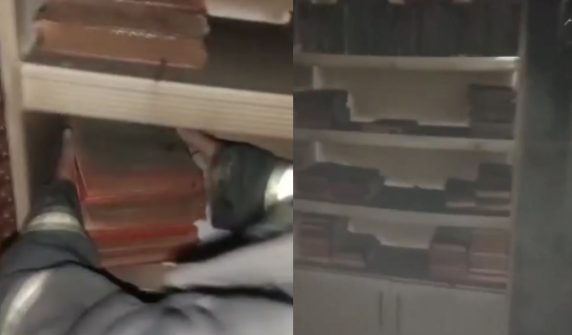he Holy Quran kept in the mosque remained completely safe