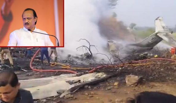 Plane crash landing in India