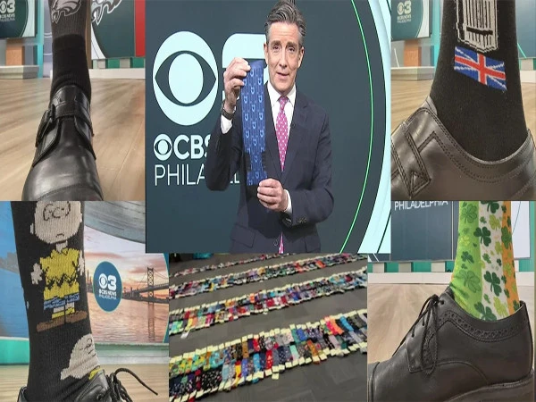 Famous news anchor's unique collection of colorful socks