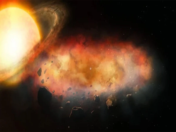 Metal cloud orbiting mysterious object in space