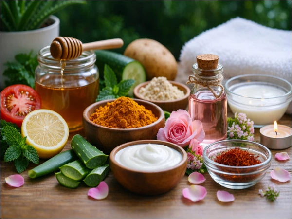 Glowing skin with kitchen ingredients,