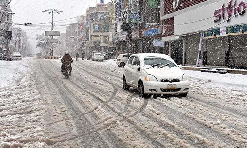 Rain and snowfall in various areas of Balochistan including Quetta