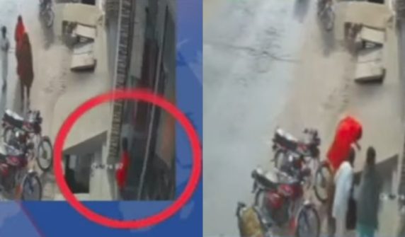 Young girl falls into sewer drain