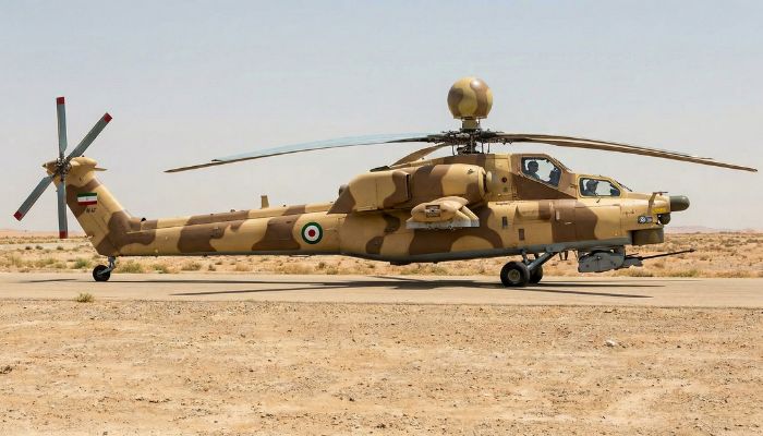 Russian-made combat helicopter seen flying in Tehran