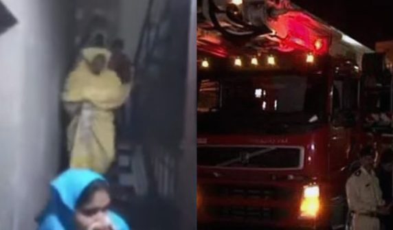 Fire in 8-storey residential building near Baloch Colony