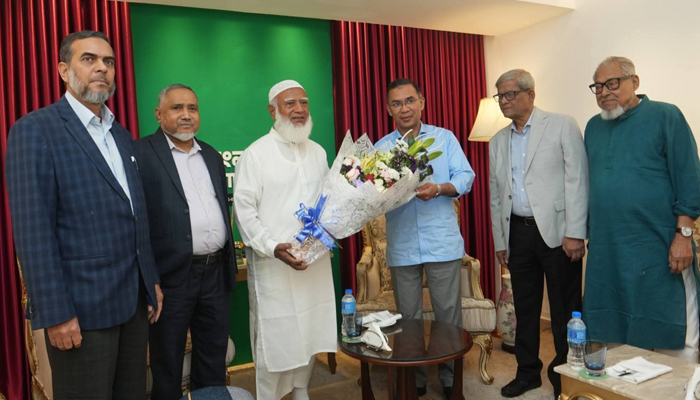 BNP chief Tariq Rehman reaches Jamaat-e-Islami Ameer's