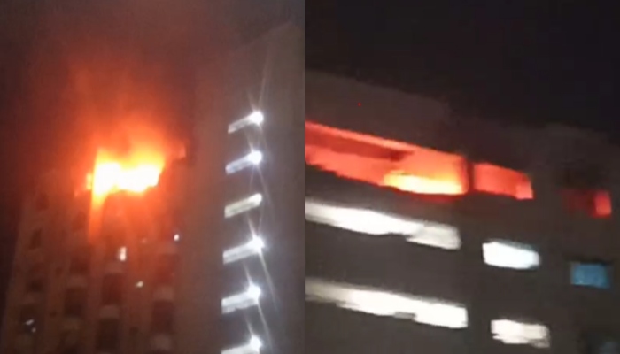Gas leakage explosion in residential building in North Nazimabad