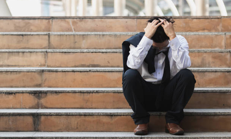 A young man fed up with unemployment