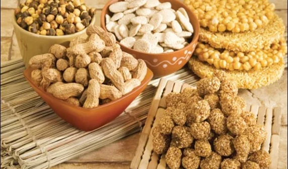 Peanuts, jaggery and sesame seeds