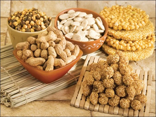 Peanuts, jaggery and sesame seeds