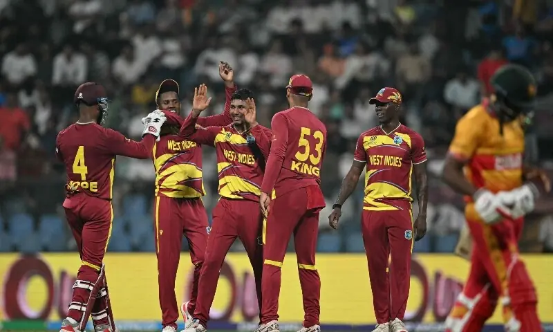 West Indies team, eliminated in Super Eights