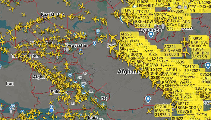 Overflying of Pakistan's airspace has increased many times