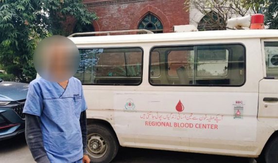 A patient left Lahore's mental hospital in an ambulance.