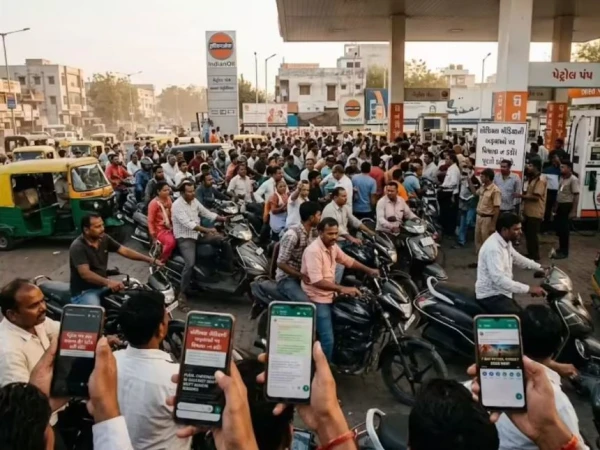 Fear of petrol crisis in India,