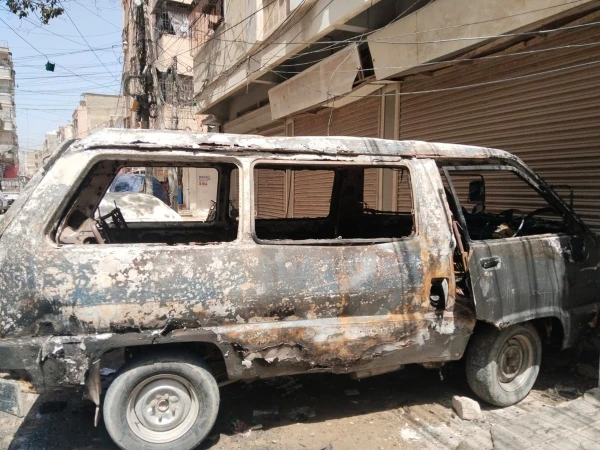 Van completely burnt to ashes during school fire