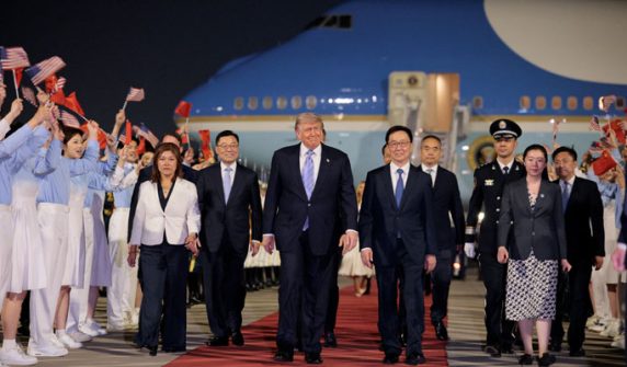 US President Donald Trump arrives in Beijing for two-day visit to China