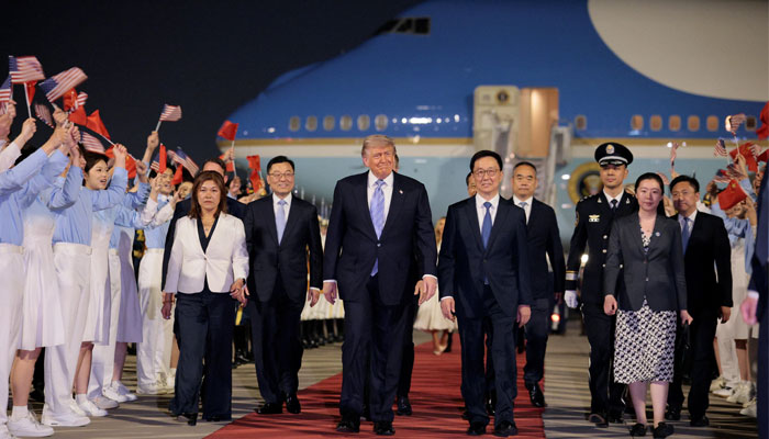 US President Donald Trump arrives in Beijing for two-day visit to China